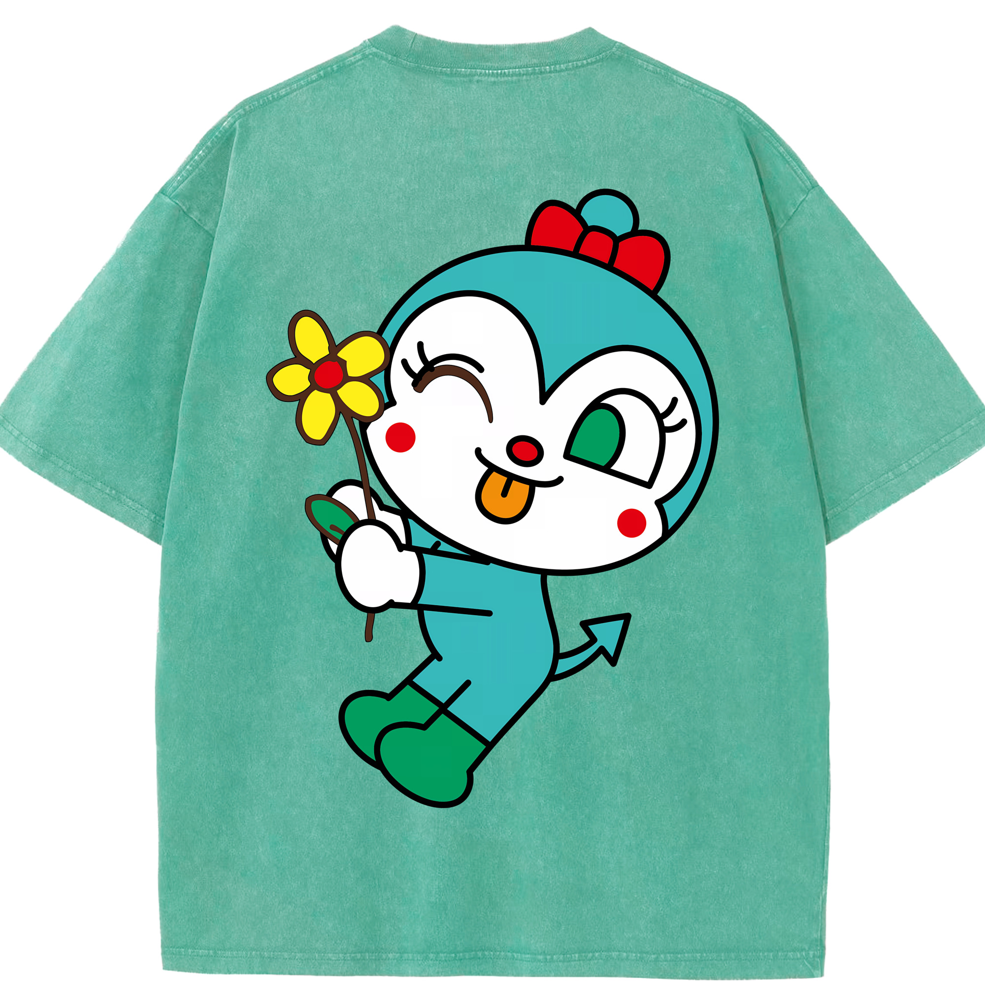 （画像用） アンパンマン Anpanman 綿100% ヴィンテージ風 半袖Tシャツ（背面プリント）